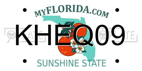 KHEQ09 Florida License Plate