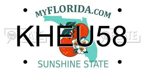 KHEU58 Florida License Plate