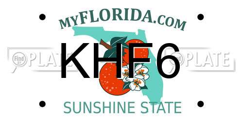 KHF6 Florida License Plate