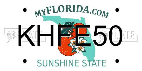 KHFE50 Florida License Plate