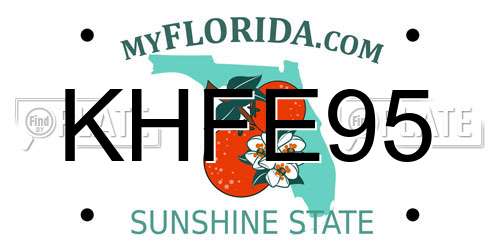KHFE95 Florida License Plate