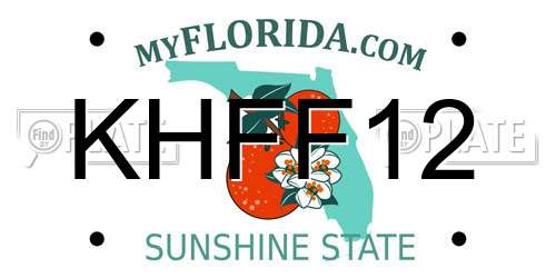 KHFF12 Florida License Plate