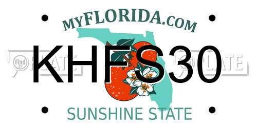 KHFS30 Florida License Plate