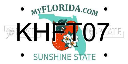 KHFT07 Florida License Plate