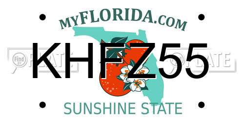 KHFZ55 Florida License Plate