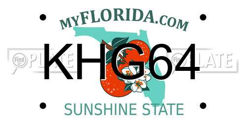 KHG64 Florida License Plate