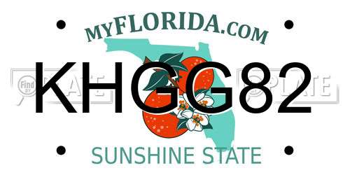 KHGG82 Florida License Plate
