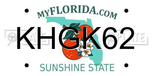 KHGK62 Florida License Plate
