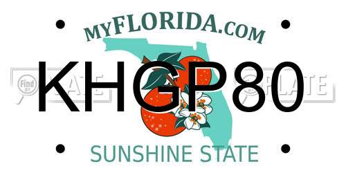 KHGP80 Florida License Plate