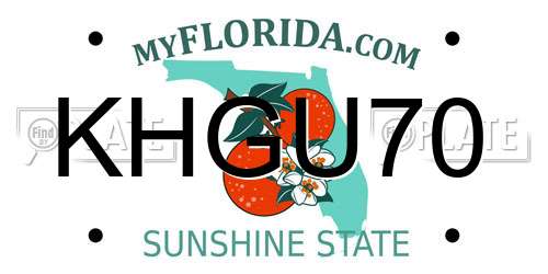 KHGU70 Florida License Plate