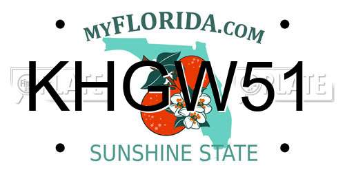 KHGW51 Florida License Plate