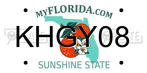 KHGY08 Florida License Plate