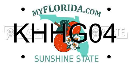 KHHG04 Florida License Plate