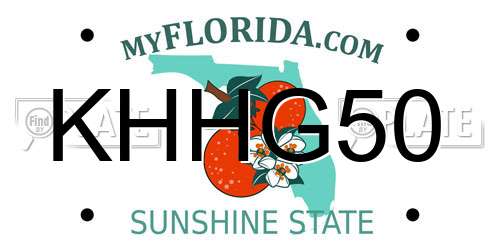 KHHG50 Florida License Plate