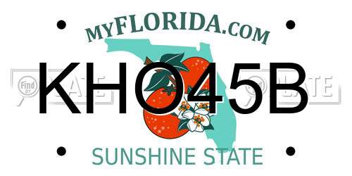 KHO45B Florida License Plate
