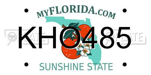 KHO485 Florida License Plate
