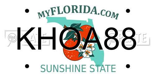 KHOA88 Florida License Plate