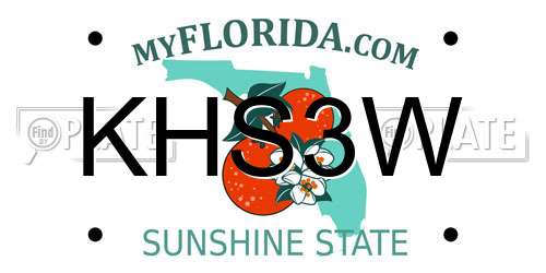 KHS3W Florida License Plate