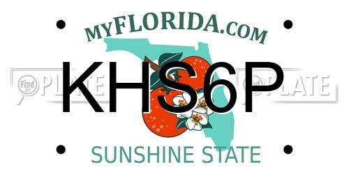 KHS6P Florida License Plate