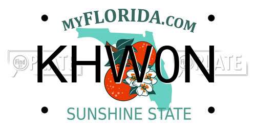 KHW0N Florida License Plate