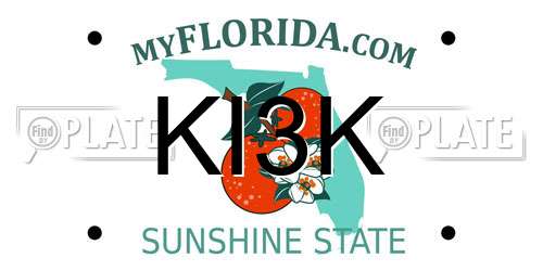 KI3K Florida License Plate