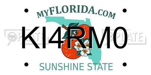 KI4RM0 Florida License Plate