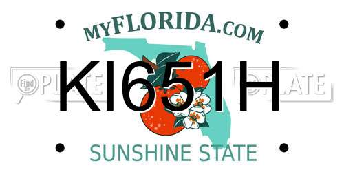 KI651H Florida License Plate