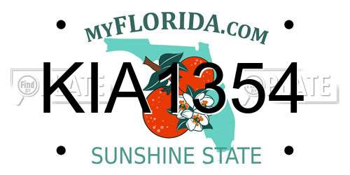 KIA1354 Florida License Plate