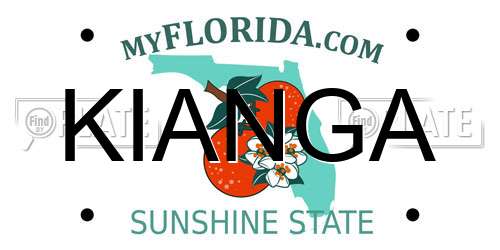 KIANGA Florida License Plate