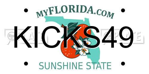 KICKS49 Florida License Plate