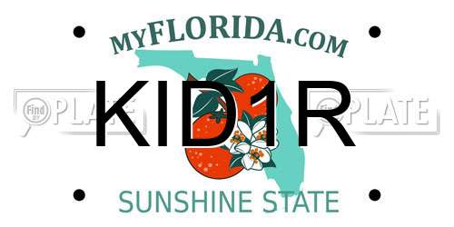 KID1R Florida License Plate