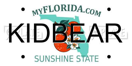 KIDBEAR Florida License Plate