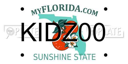 KIDZ00 Florida License Plate