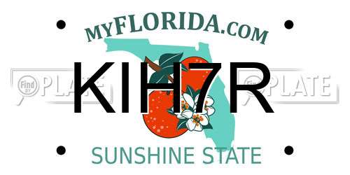 KIH7R Florida License Plate