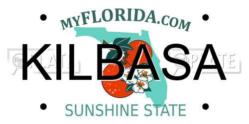 KILBASA Florida License Plate