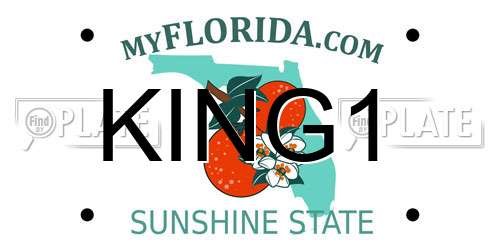 KING1 Florida License Plate