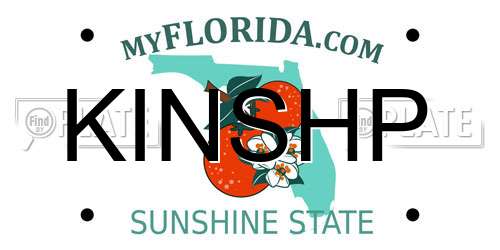 KINSHP Florida License Plate