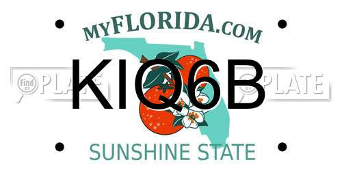 KIQ6B Florida License Plate