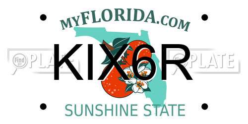 KIX6R Florida License Plate