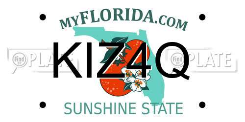 KIZ4Q Florida License Plate