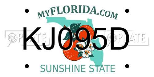 KJ095D Florida License Plate