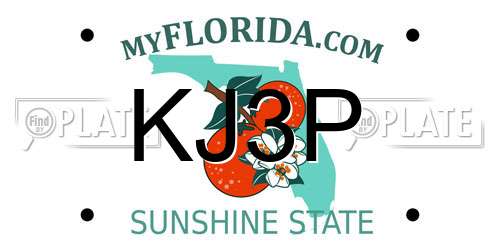 KJ3P Florida License Plate