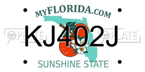 KJ402J Florida License Plate