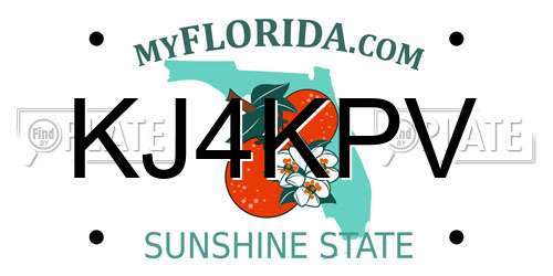 KJ4KPV Florida License Plate