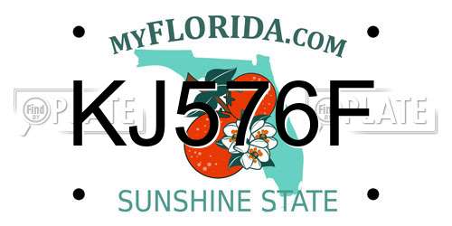 KJ576F Florida License Plate