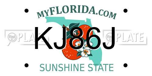 KJ86J Florida License Plate