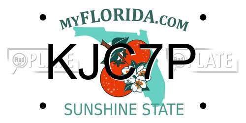 KJC7P Florida License Plate