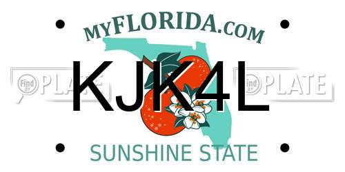 KJK4L Florida License Plate