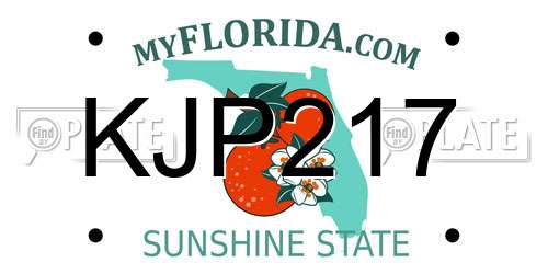 KJP217 Florida License Plate