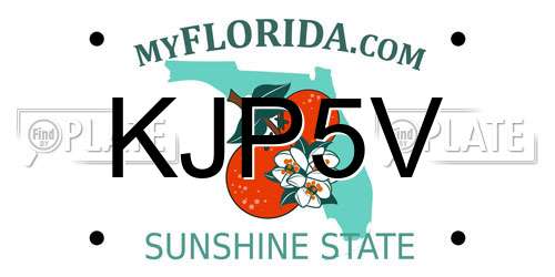 KJP5V Florida License Plate